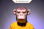 Papercraft masque de chimpanzé en 3D