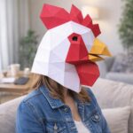Papercraft masque de coq en origami