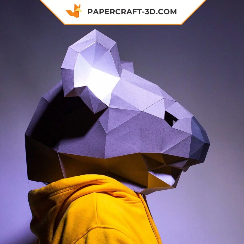 Papercraft masque de koala en origami