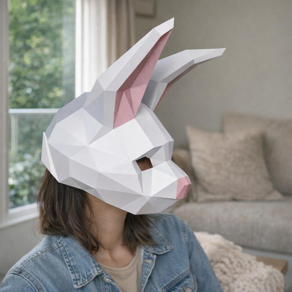 Papercraft masque de lapin en origami