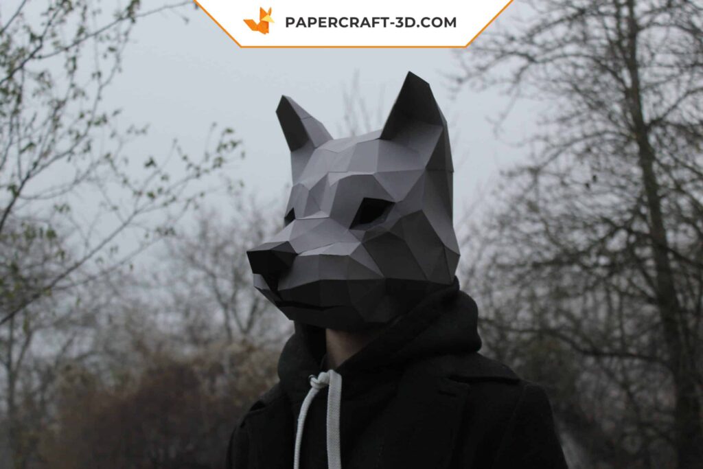 Papercraft masque de loup en 3D