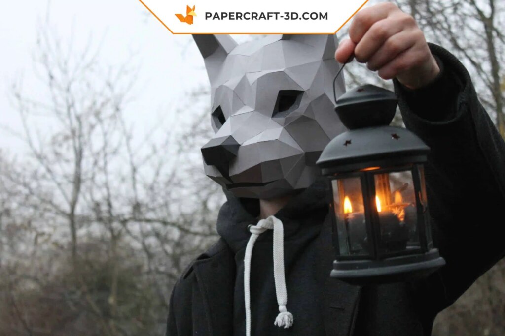 Papercraft masque de loup en 3D