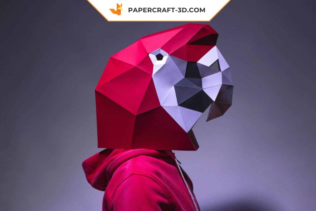 Papercraft masque de perroquet en 3D