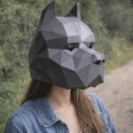 Papercraft masque de pitbull en 3D