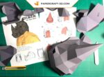 Papercraft masque rhinocéros en origami