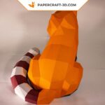 Papercraft panda roux assis en origami