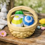 Papercraft panier et œufs de Pâques en 3D