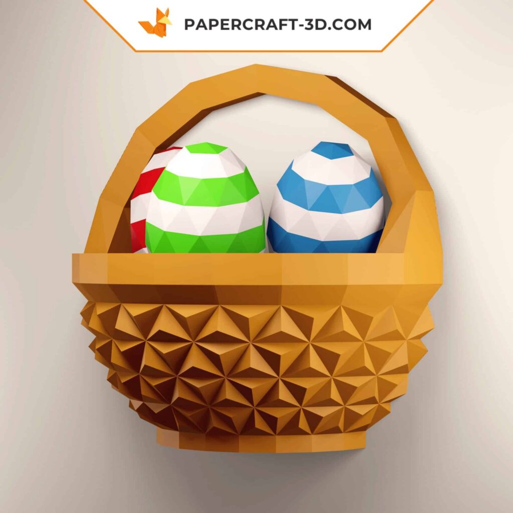 Papercraft panier et œufs de Pâques en 3D
