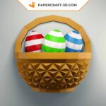 Papercraft panier et œufs de Pâques en 3D