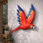 Papercraft perroquet mural majestueux en origami