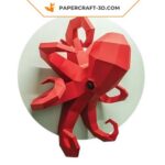 Papercraft pieuvre géante murale en origami