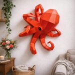 Papercraft pieuvre géante murale en origami