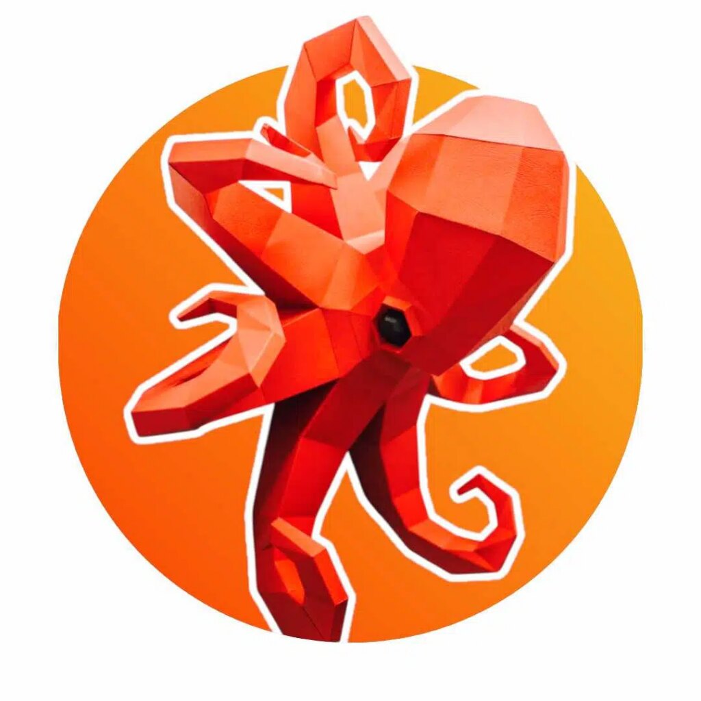 Papercraft pieuvre géante murale en origami