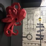 Papercraft pieuvre géante murale en origami