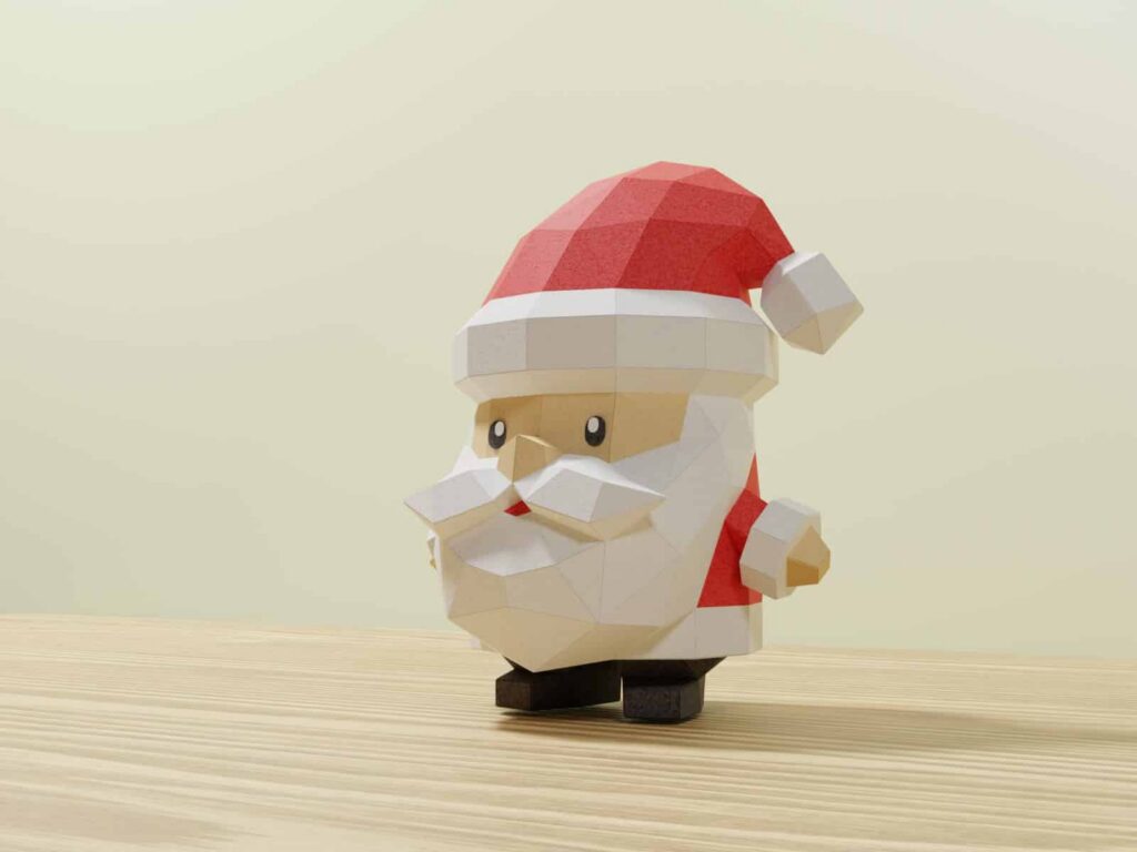 Papercraft pot de rangement Père Noël en 3D