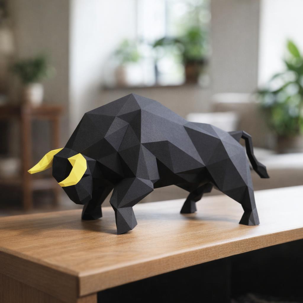 Papercraft taureau noir en 3D