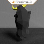 Papercraft taureau noir en 3D
