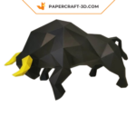 Papercraft taureau noir en 3D