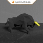 Papercraft taureau noir en 3D