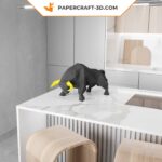 Papercraft taureau noir en 3D