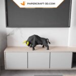 Papercraft taureau noir en 3D