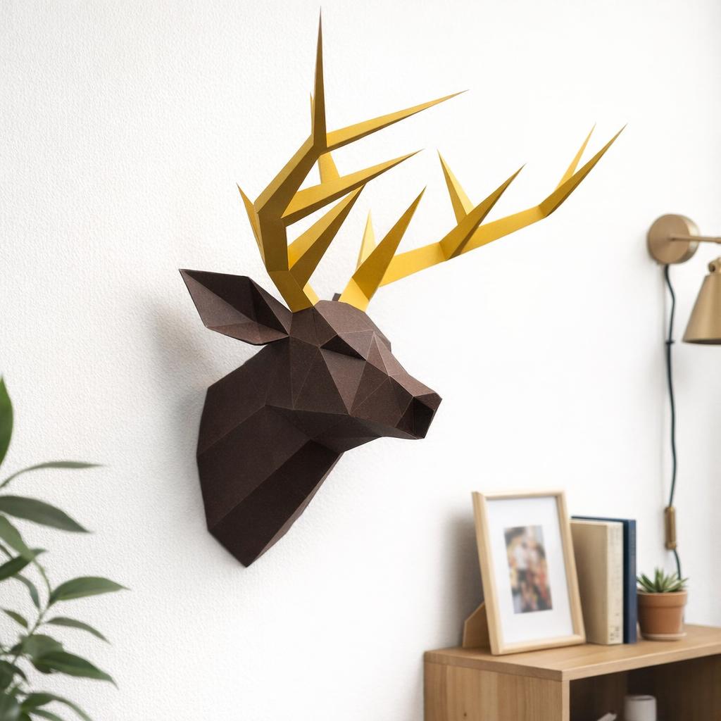 Papercraft tête de cerf en 3D