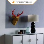 Papercraft tête de cerf mural en 3D