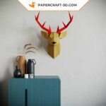 Papercraft tête de cerf mural en 3D
