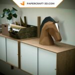 Papercraft tête de cheval en origami