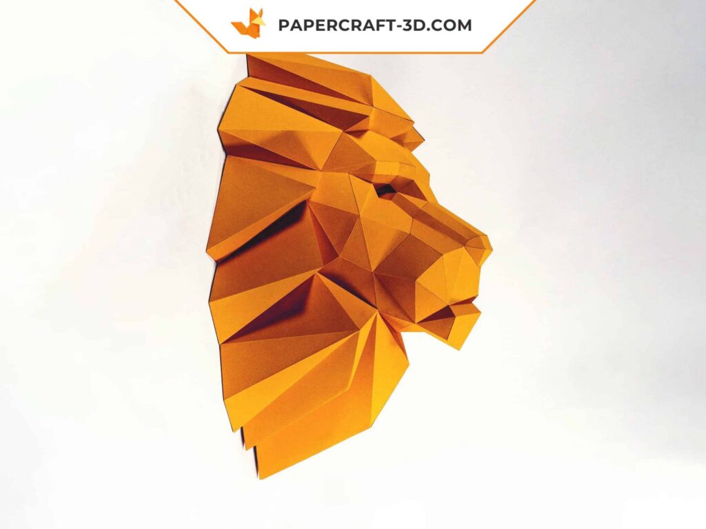 Papercraft tête de lion en origami