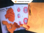 Papercraft tête de lion en origami