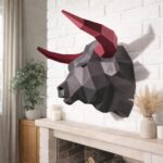 Papercraft tête de taureau en origami