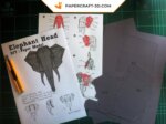 Papercraft tête d'éléphant murale en 3D