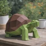 Papercraft tortue verte complète en 3D