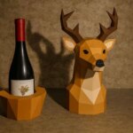 Porte-bouteille cerf en papercraft 3D