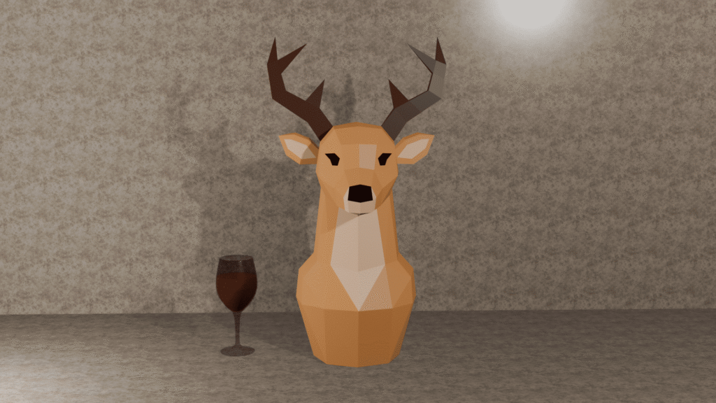 Porte-bouteille cerf en papercraft 3D