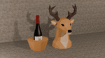 Porte-bouteille cerf en papercraft 3D