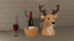 Porte-bouteille cerf en papercraft 3D