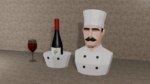 Porte-bouteille Chef – Buste de cuisinier en papercraft 3D