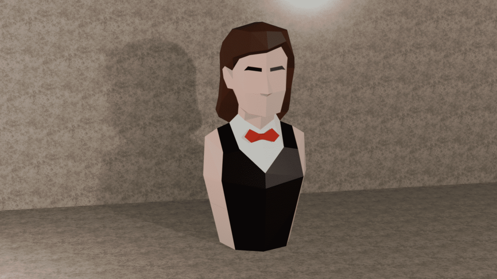 Porte-bouteille décoratif - Serveuse rétro en papercraft 3D