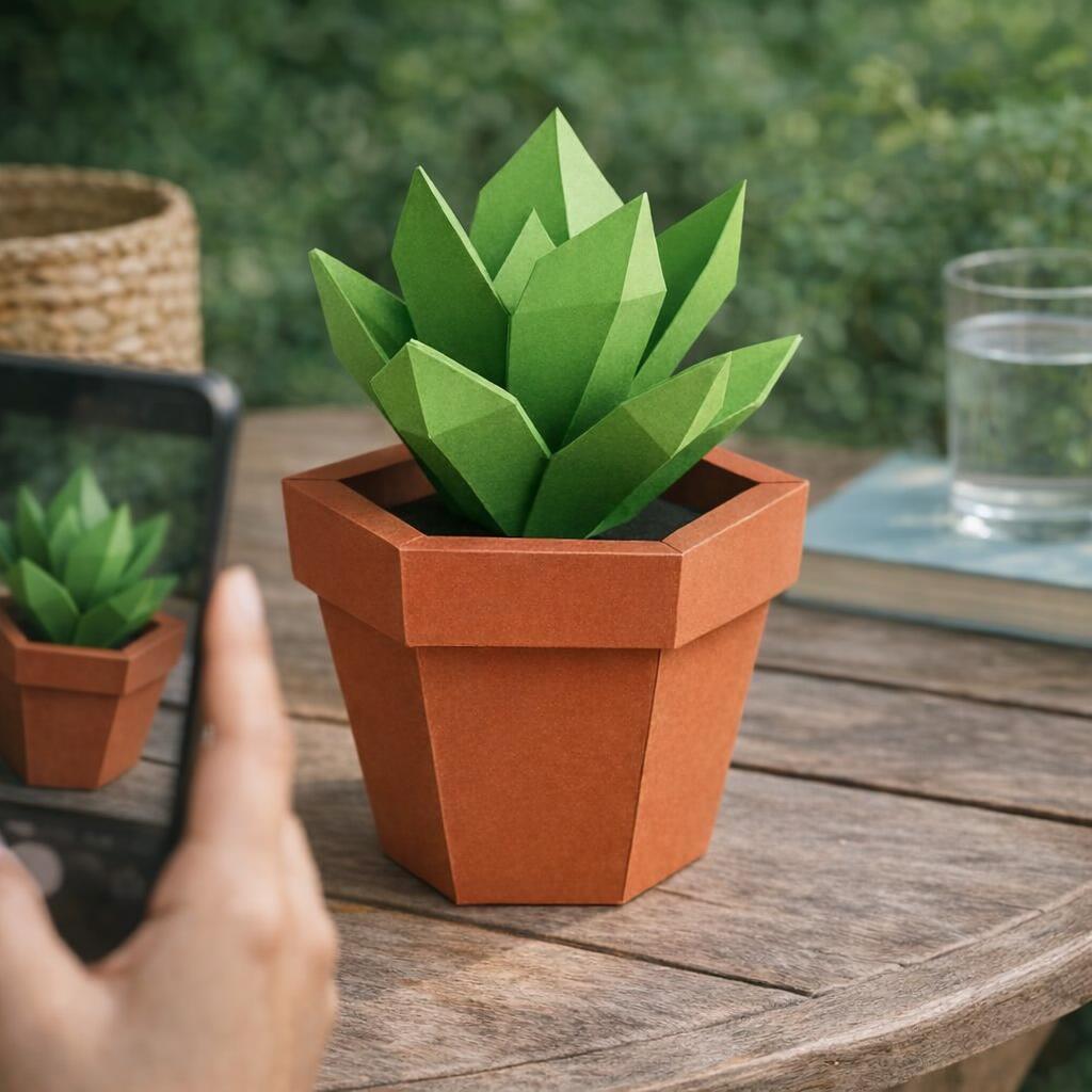 Pot de fleur en papercraft 3D Pot de fleur en papercraft 3D