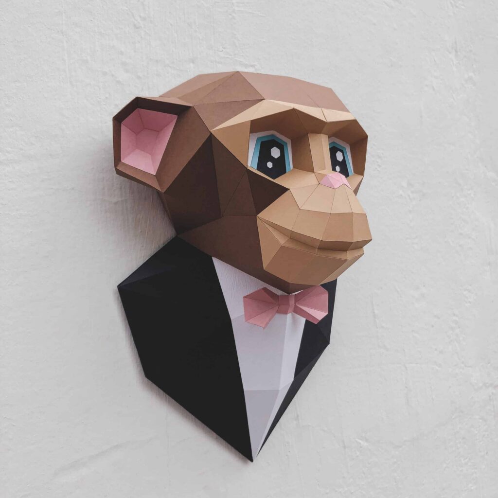 Singe en papercraft 3D