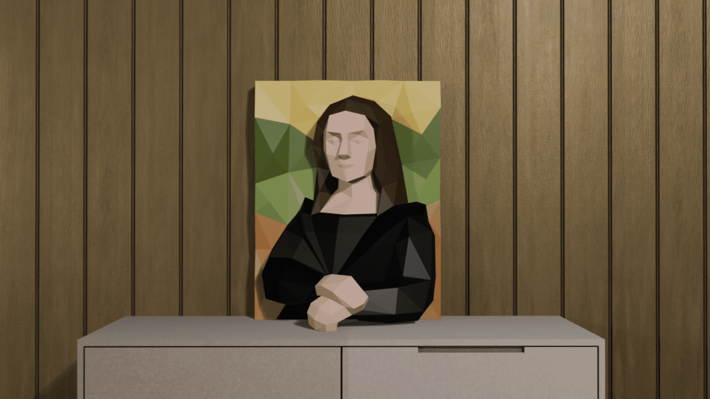 Tableau mural Mona Lisa en Papercraft 3D