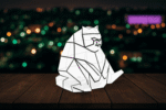 Veilleuse chat en papercraft 3D