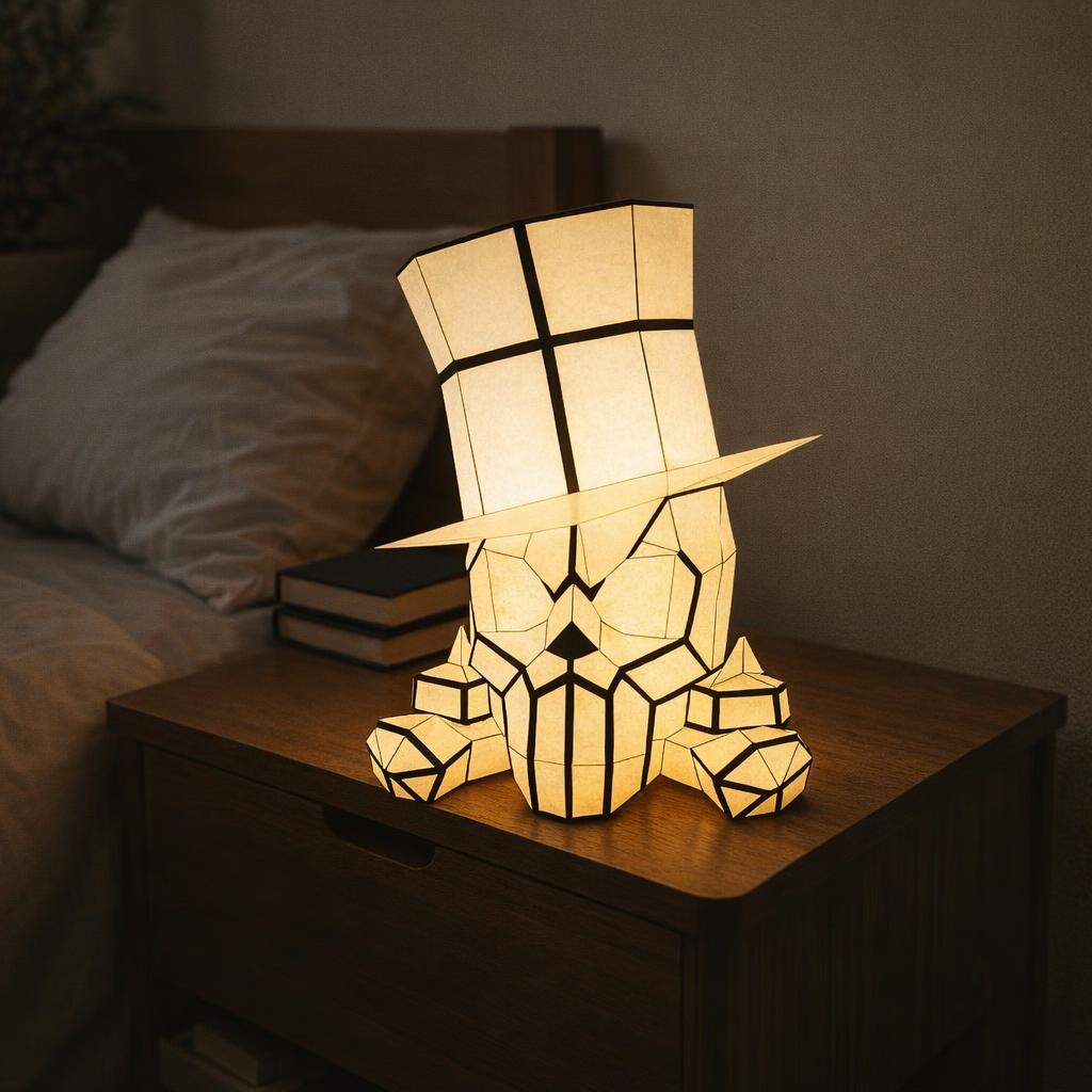 Veilleuse crâne en papercraft 3D