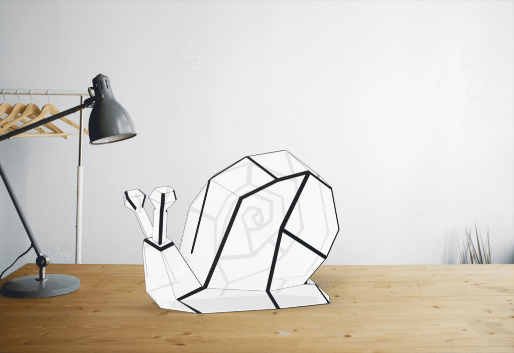 Veilleuse escargot en papercraft 3D
