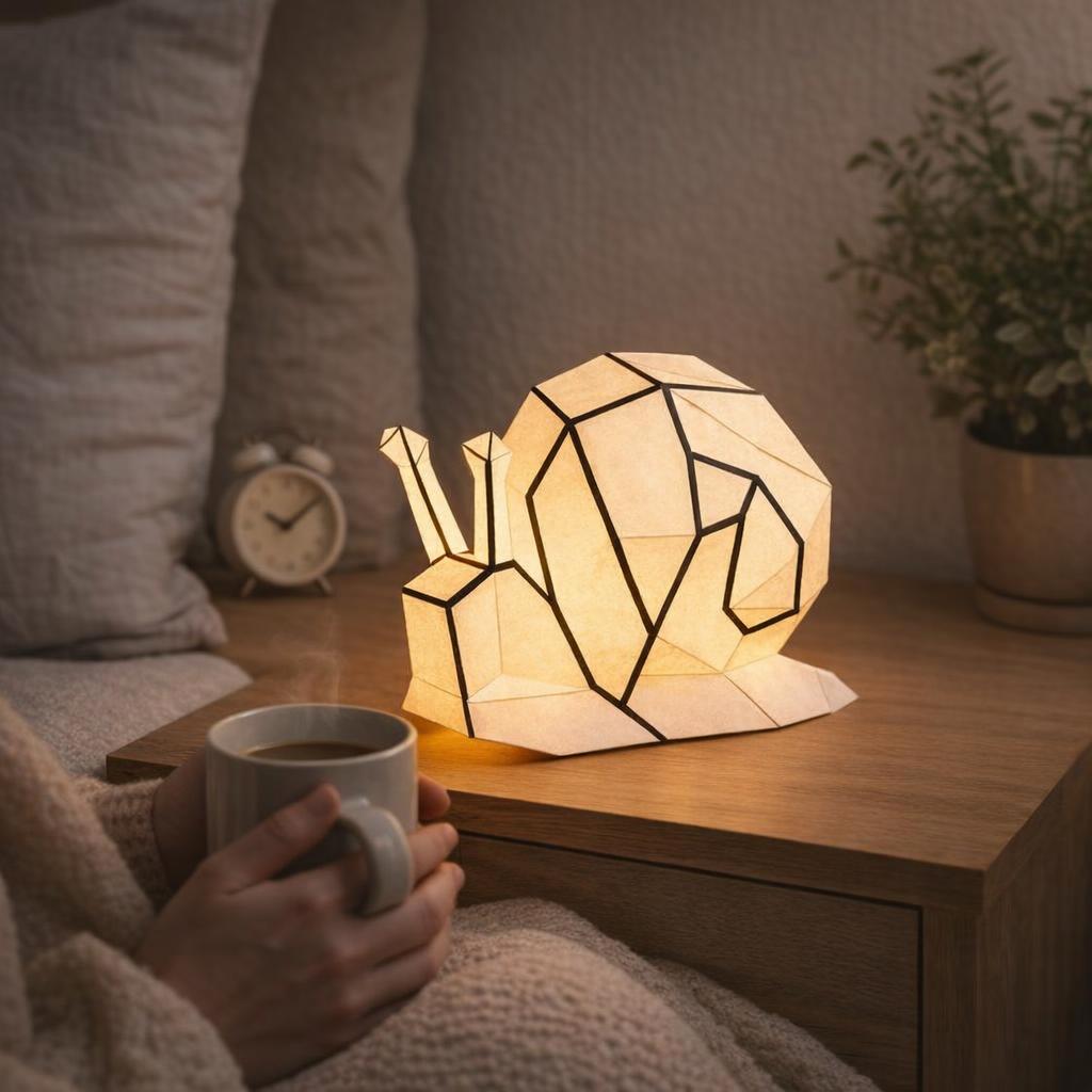 Veilleuse escargot en papercraft 3D Veilleuse escargot en papercraft 3D