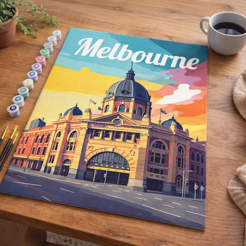 Affiche de voyage Melbourne - Toile roulée