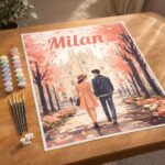 Affiche de voyage Milan en fleurs - Toile roulée