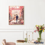 Affiche de voyage Milan en fleurs - Toile roulée